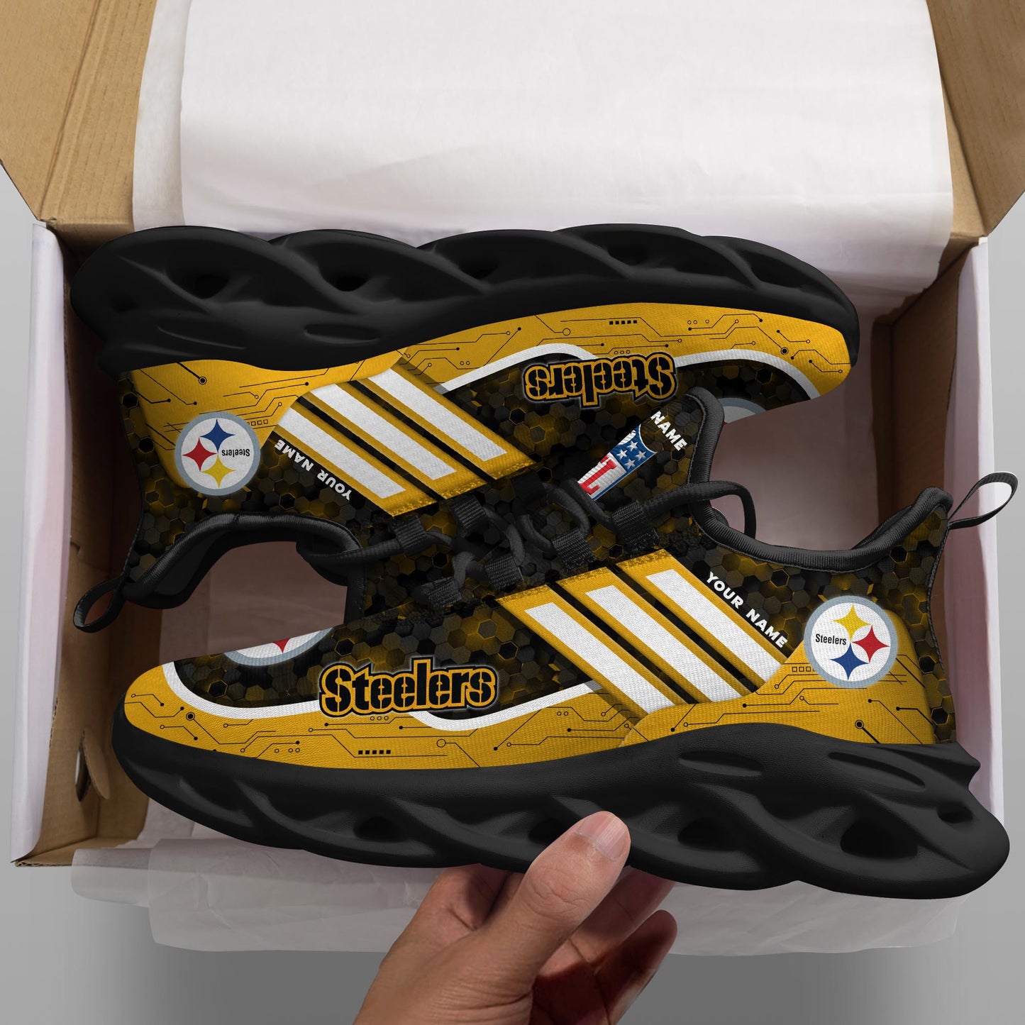 Pittsburgh Steelers Personalized Yezy Running Sneakers SPD665