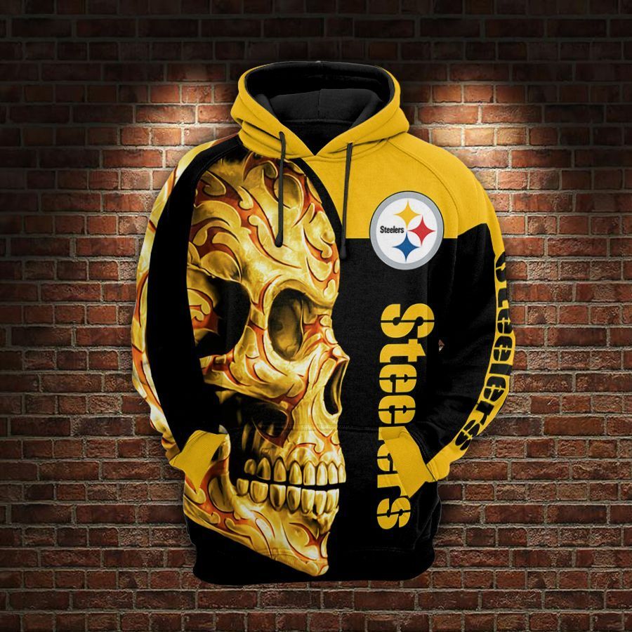 Pittsburgh Steelers Skull Hoodie 1
