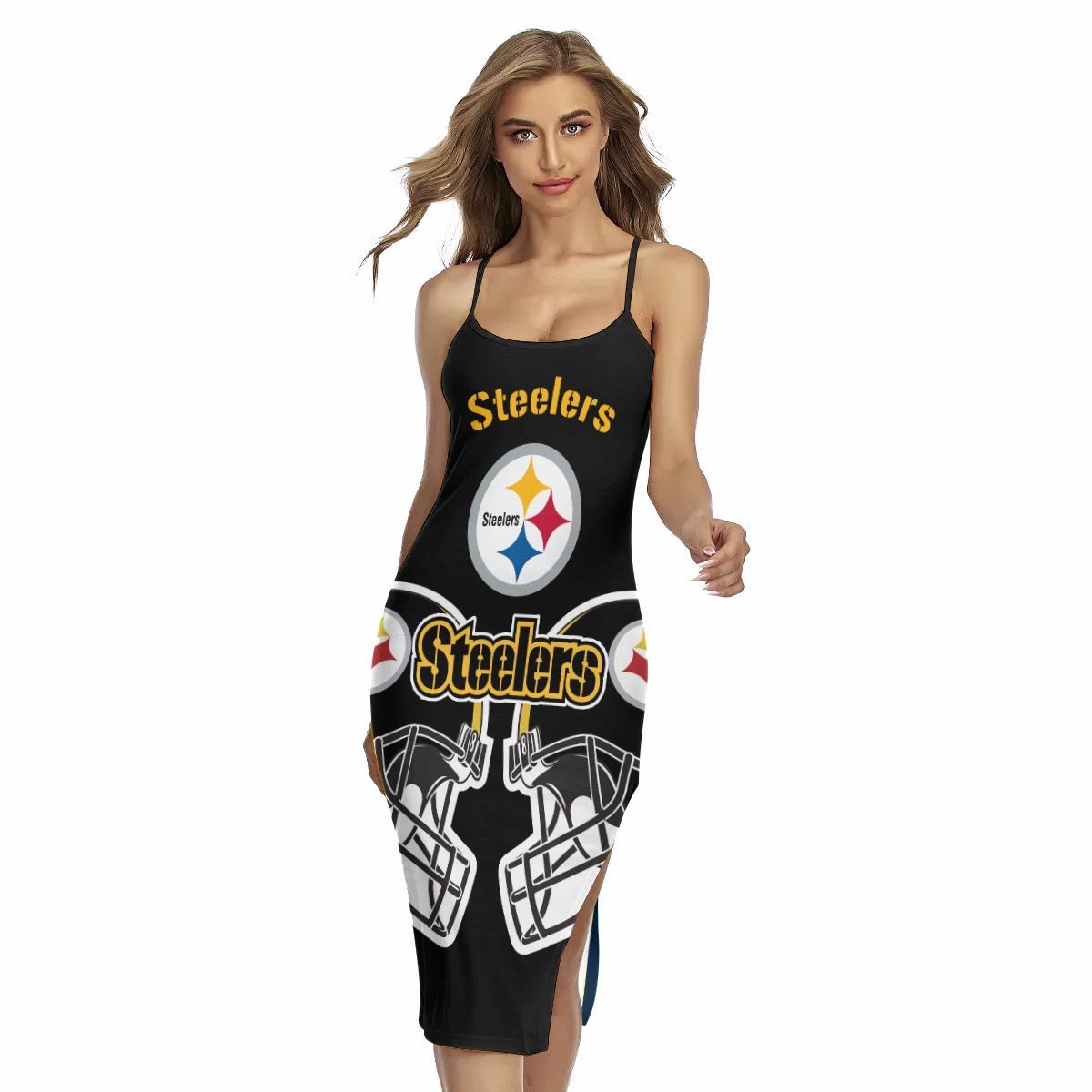 Pittsburgh Steelers Women’s Back Cross Cami Dress 01