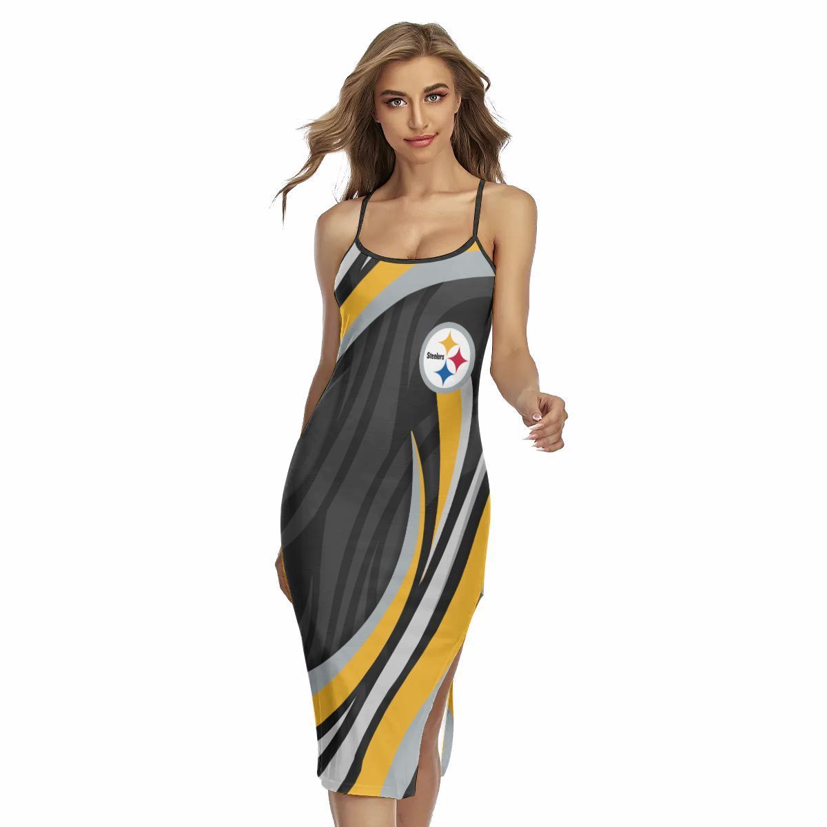 Pittsburgh Steelers Women’s Back Cross Cami Dress 07