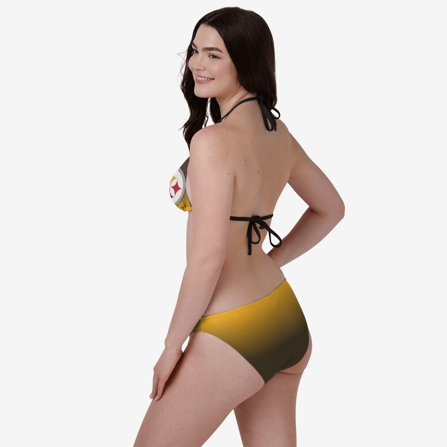 Pittsburgh Steelers Womens Gradient Big Logo Bikini