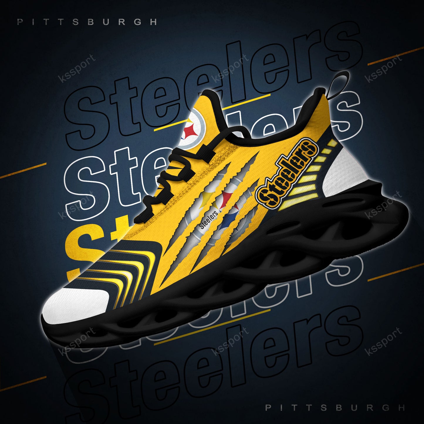 Pittsburgh Steelers Yezy Running Sneakers BB401