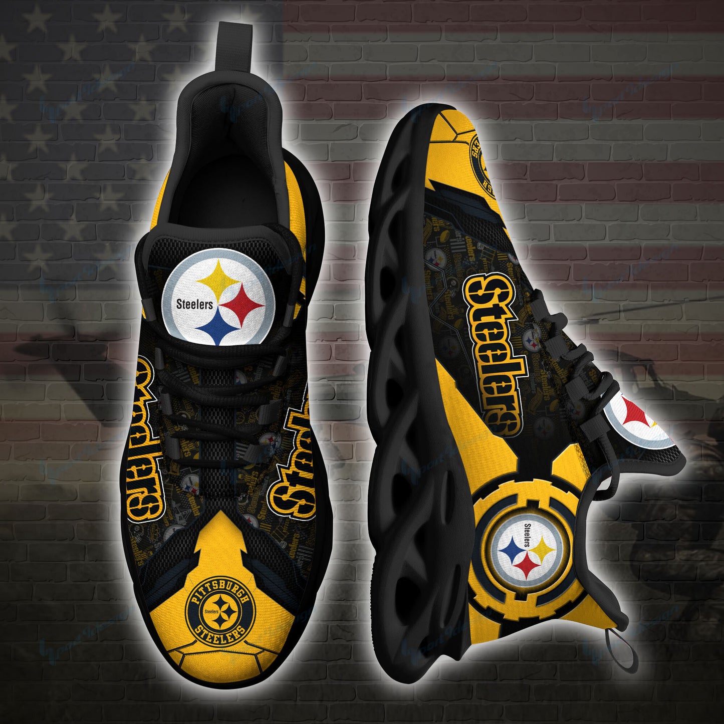 Pittsburgh Steelers Yezy Running Sneakers SPD30