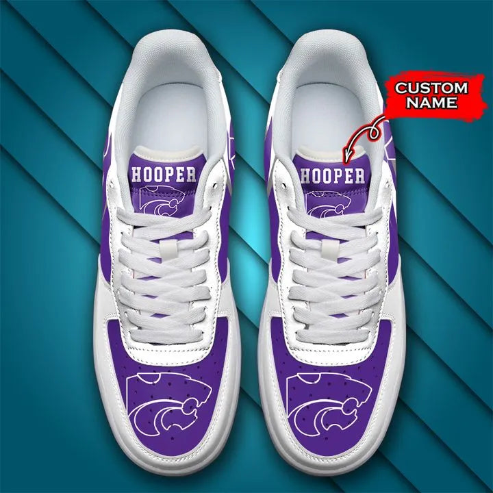 NCAA Kansas State Wildcats Custom Name Air Force 1 Sneaker AZBTAF1000127