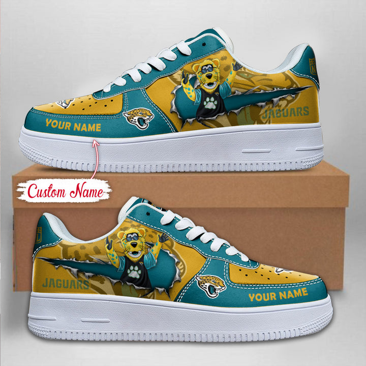 NFL Jacksonville Jaguars Custom Name Air Force 1 Sneaker AZBTAF1000142
