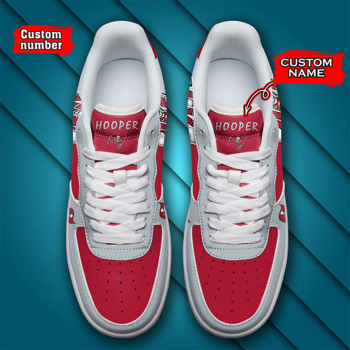 NFL Tampa Bay Buccaneers Custom Name Number Air Force 1 Sneaker AZBTAF1000150