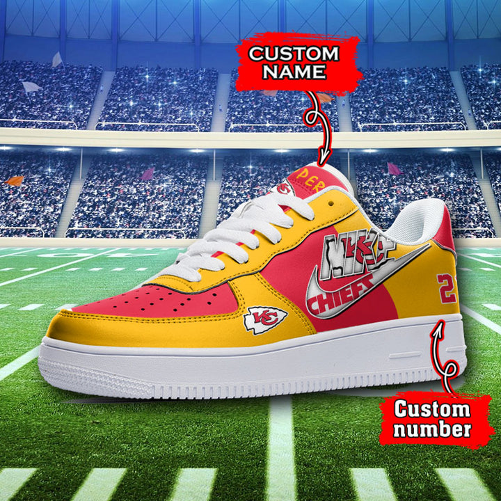 NFL Kansas City Chiefs Custom Name Number Air Force 1 Sneaker AZBTAF1000140