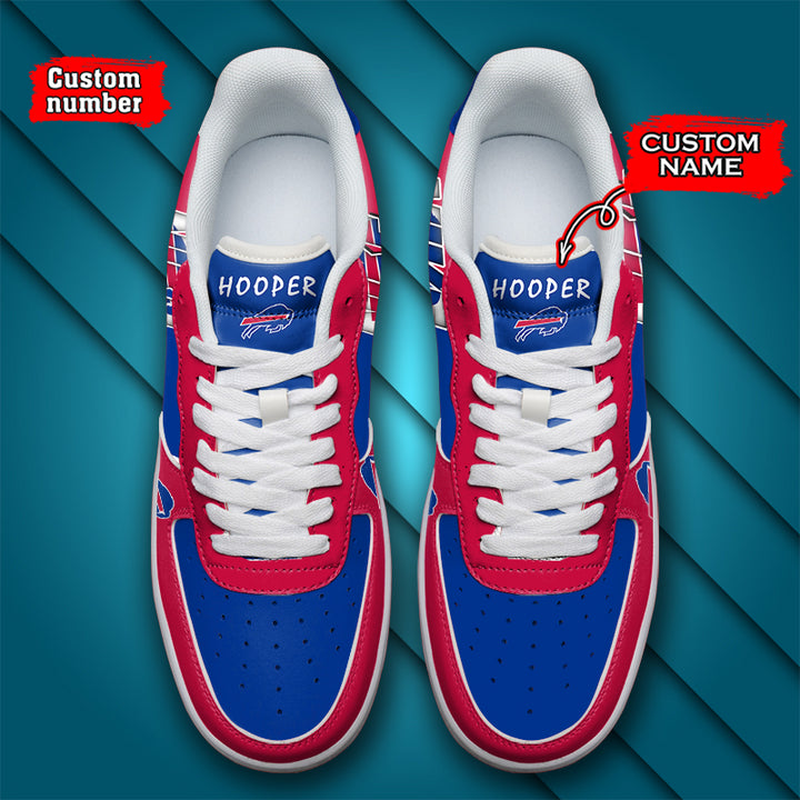 NFL Buffalo Bills Custom Name Number Air Force 1 Sneaker 02 AZBTAF1000096