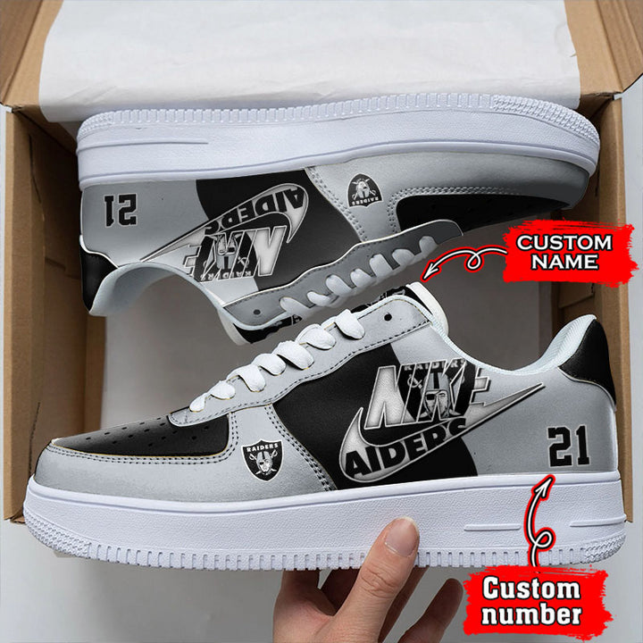 NFL Las Vegas Raiders Custom Name Number Air Force 1 Sneaker AZBTAF1000075
