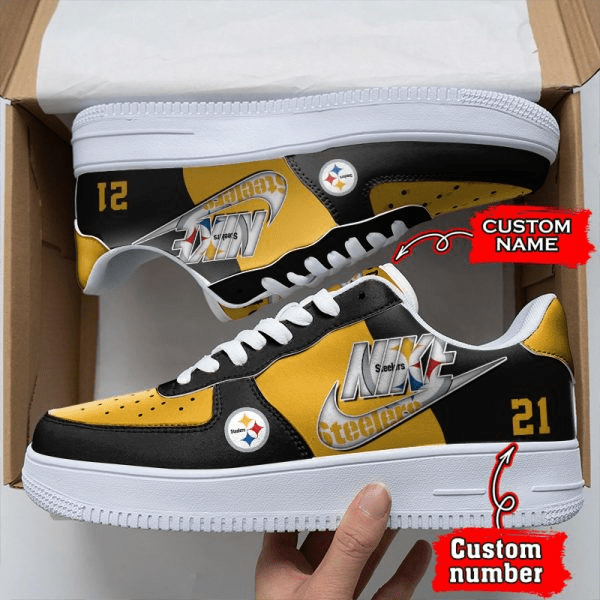 NFL Pittsburgh Steelers Custom Name Number Air Force 1 Sneaker AZBTAF1000064