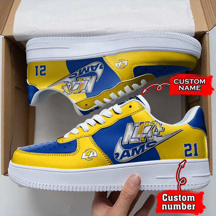 NFL Los Angeles Rams Custom Name Number Air Force 1 Sneaker AZBTAF1000076