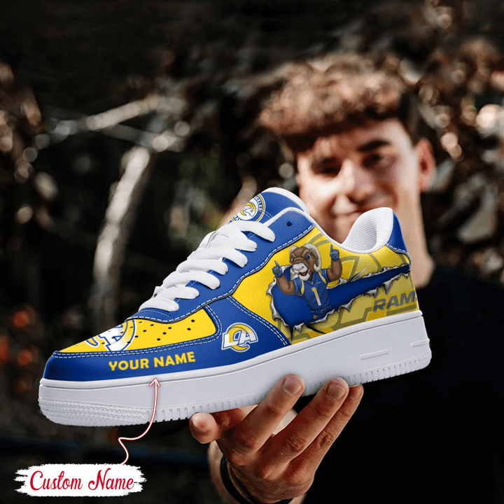 NFL Los Angeles Rams Custom Name Air Force 1 Sneaker AZBTAF1000077