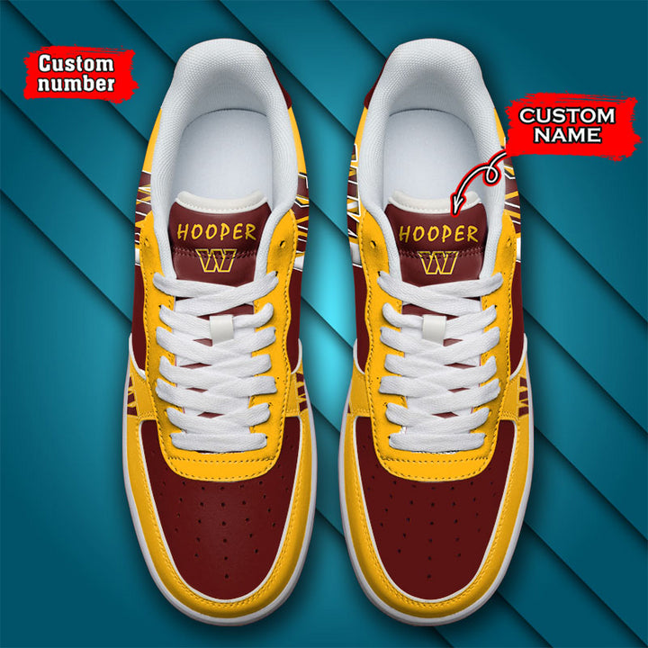 NFL Washington Commanders Custom Name Number Air Force 1 Sneaker AZBTAF1000058
