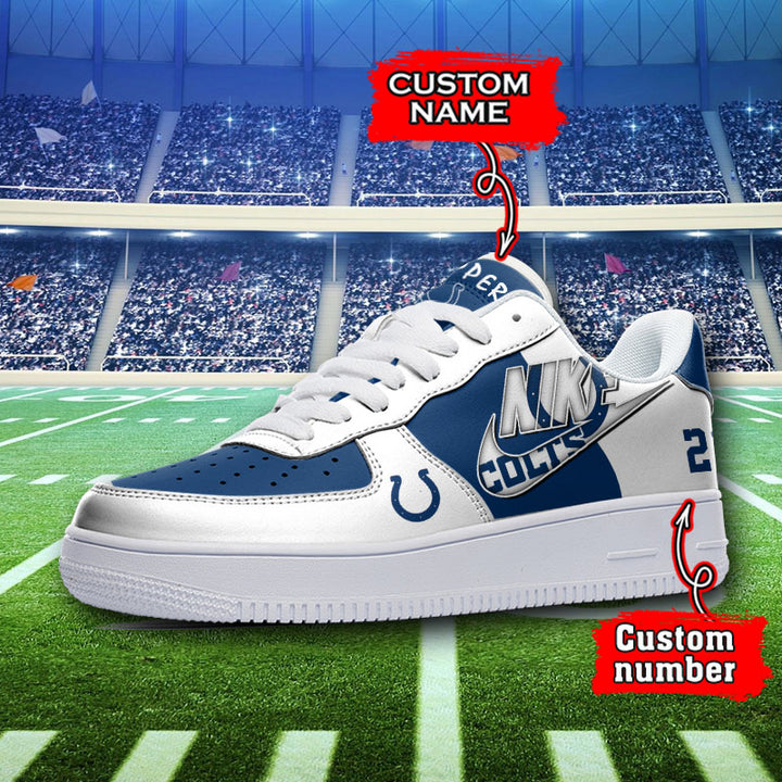 NFL Indianapolis Colts Custom Name Number Air Force 1 Sneaker AZBTAF1000139