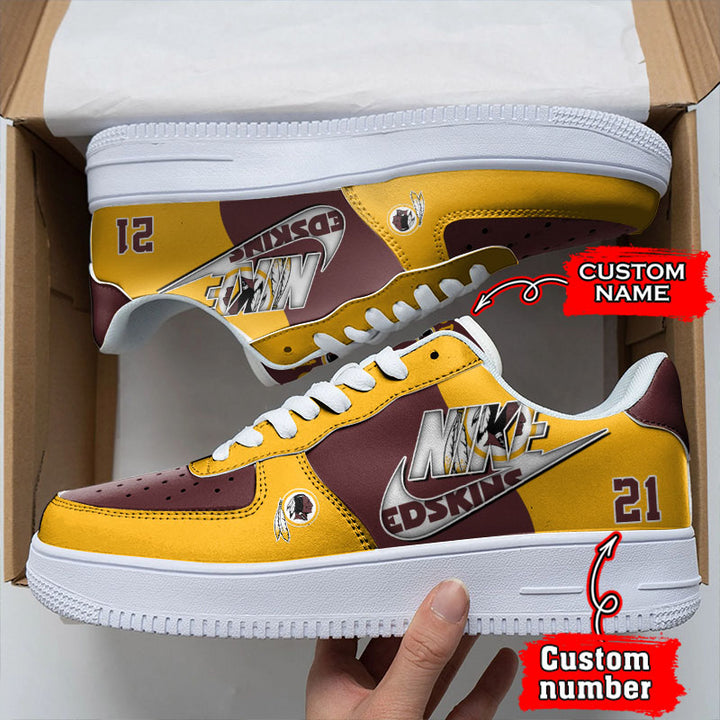 NFL WWashington Commanders Custom Name Number Air Force 1 Sneaker AZBTAF1000060