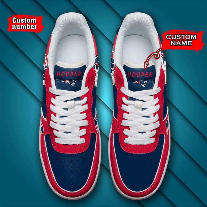 NFL New England Patriots Custom Name Number Air Force 1 Sneaker AZBTAF1000144
