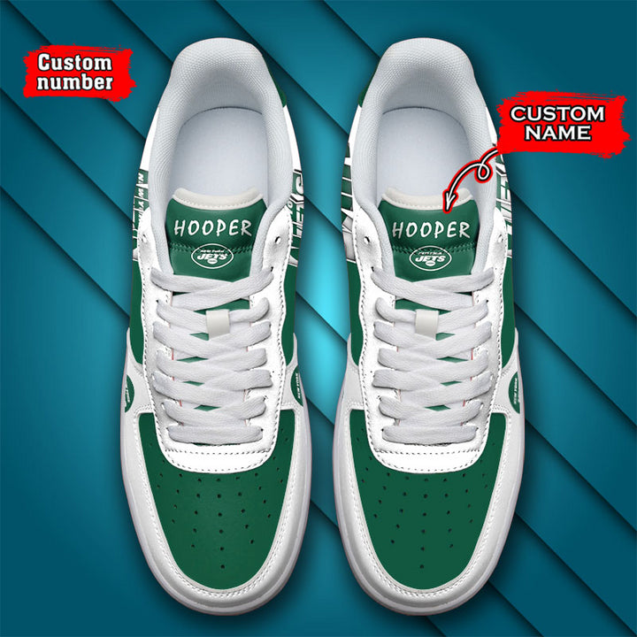 NFL New York Jets Custom Name Number Air Force 1 Sneaker AZBTAF1000062