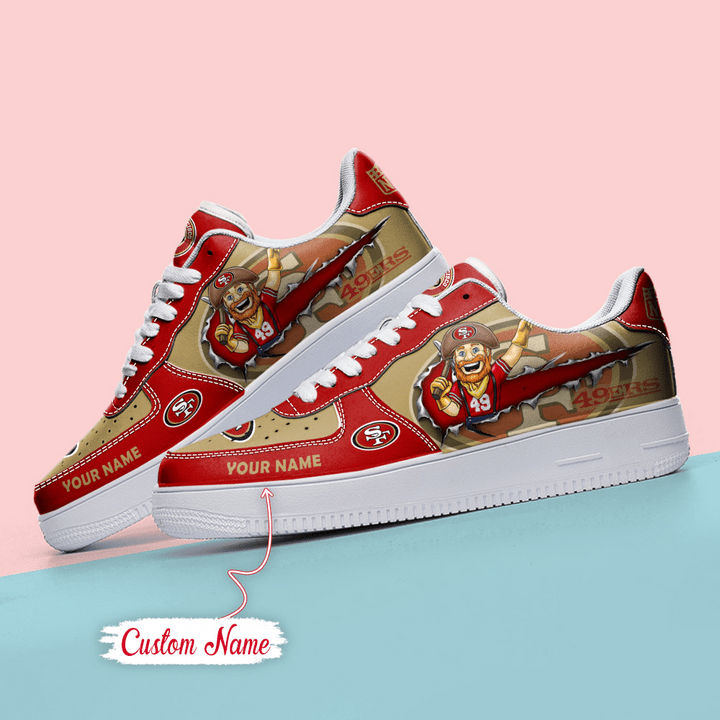 NFL San Francisco 49ers Custom Name Air Force 1 Sneaker AZBTAF1000065
