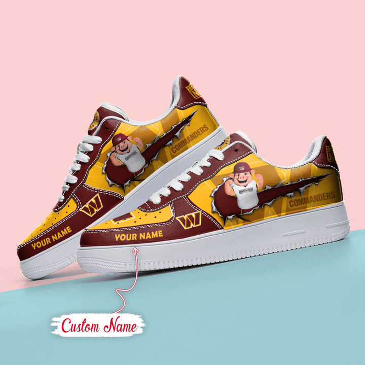 NFL Washington Commanders Custom Name Air Force 1 Sneaker AZBTAF1000059