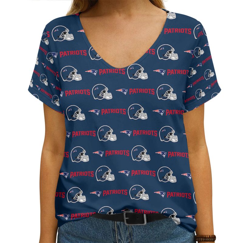 New England Patriots V-neck Women T-shirt