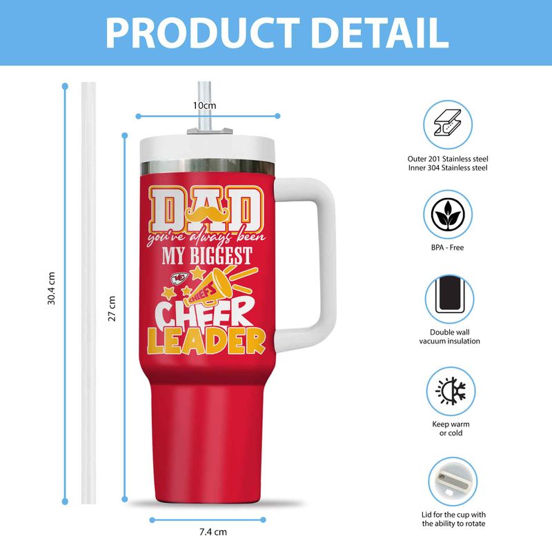 Kansas City Chiefs My Biggest Cheer Leader Gift For Father’s Day Limited Edition 40oz Tumbler AZBT40OZ000184