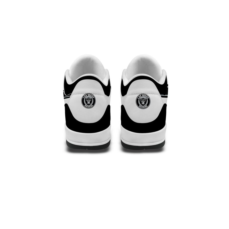 Las Vegas Raiders Basic White Genuine Leather JD03 Shoes Men and Women AZBTAJ3000009