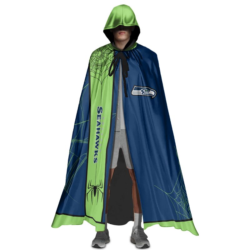 Seattle Seahawks Cowebs Pattern Halloween Limited Edition All-Over Print Halloween Cloak