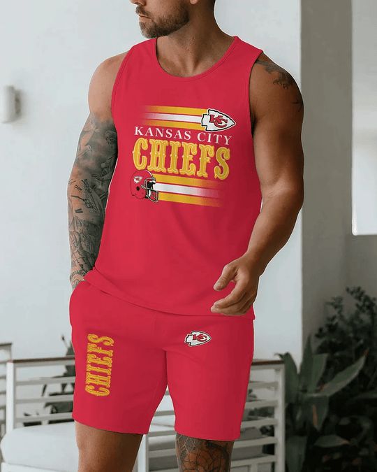 Kansas City Chiefs Summer Men Tank Top And Shorts Set BGMTT063