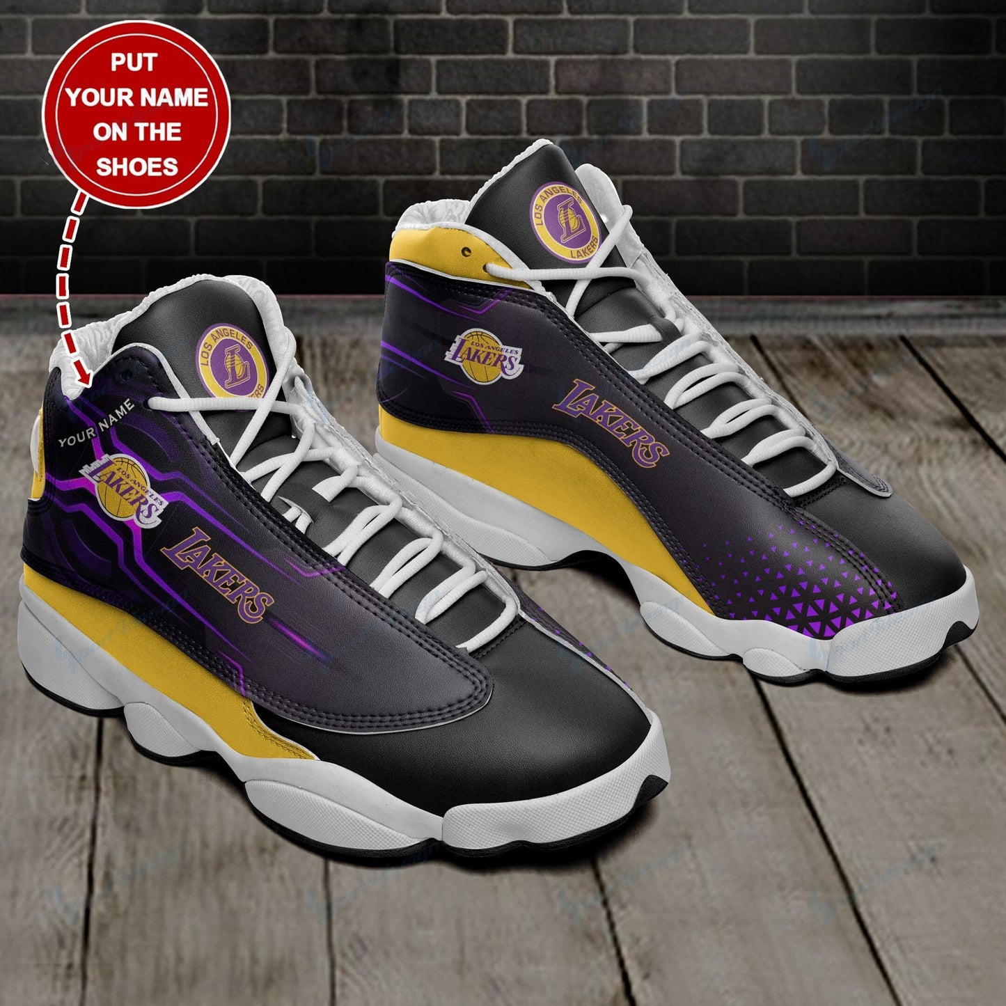 Los Angeles Lakers Personalized Air JD13 Sneakers 655