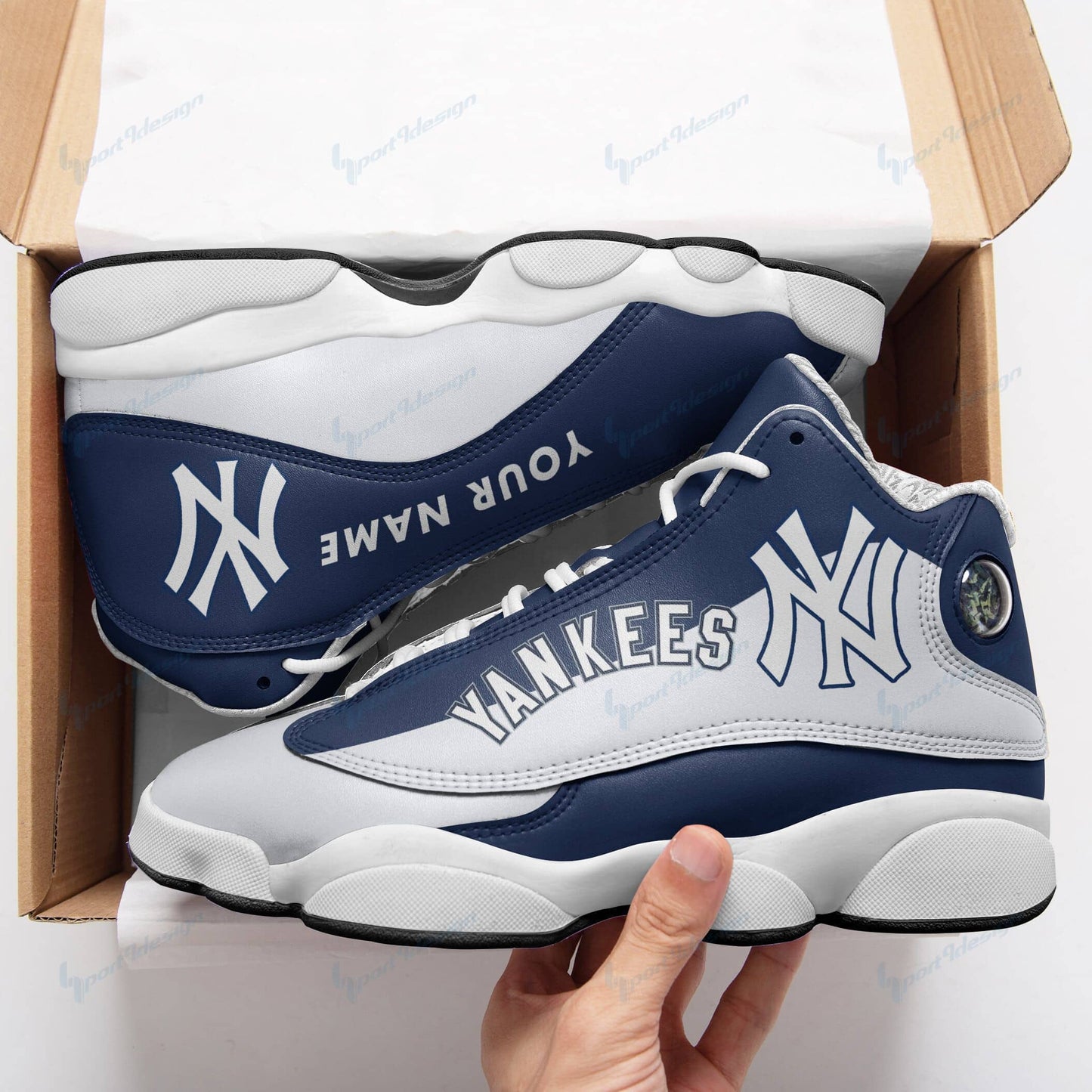New York Yankees Personalized Air JD13 Sneakers 009