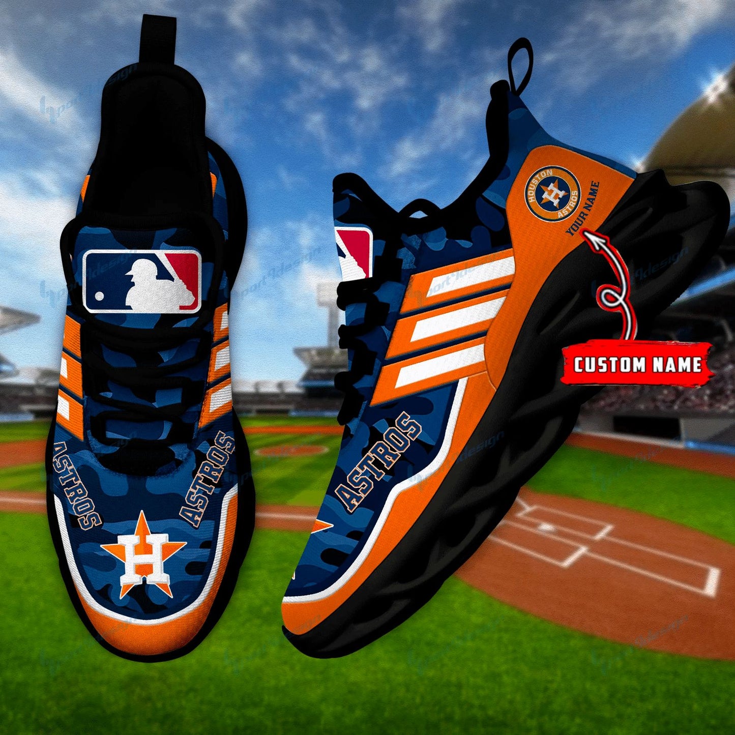 Houston Astros Custom Yezy Running Sneakers SPD219