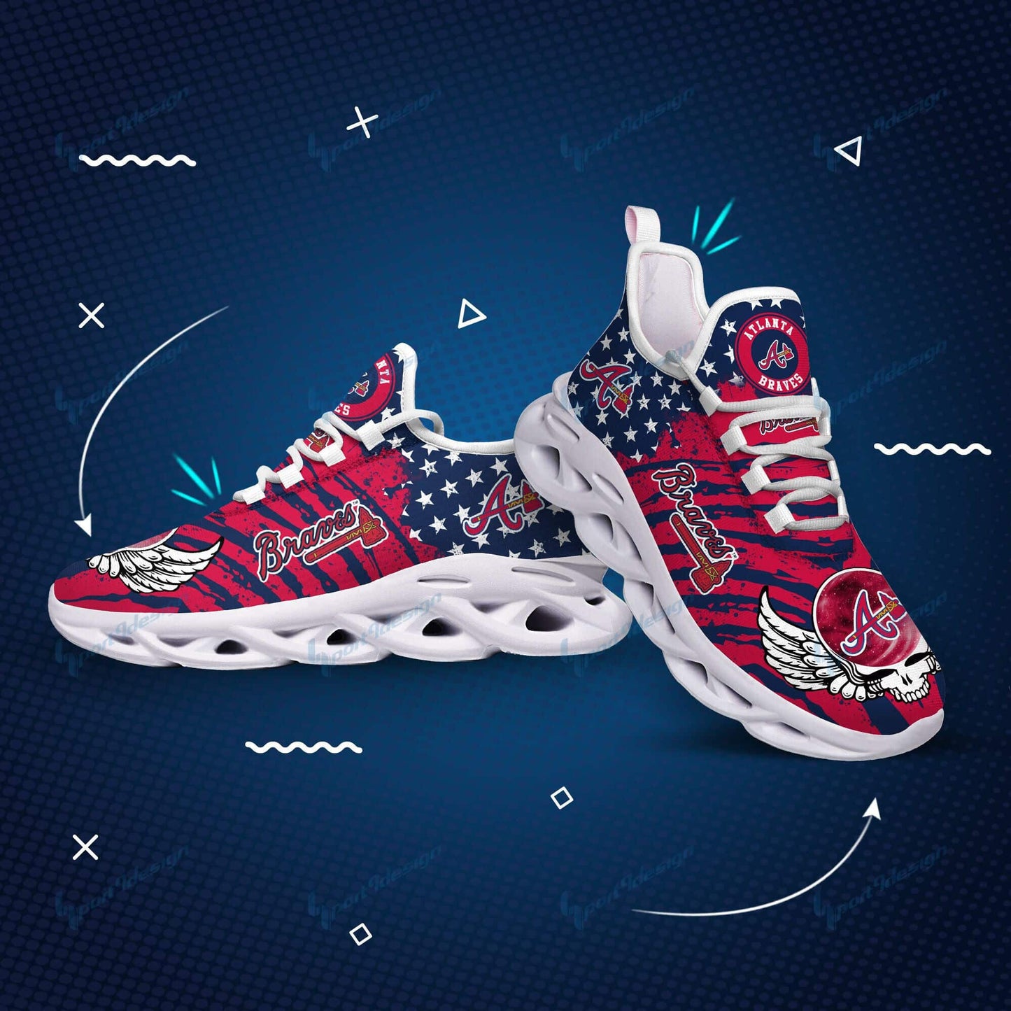 Atlanta Braves Yezy Running Sneakers BB746
