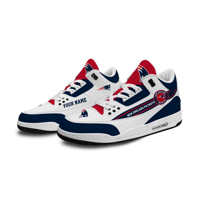New England Patriots Basic White Genuine Leather JD03 Shoes Men and Women AZBTAJ3000010