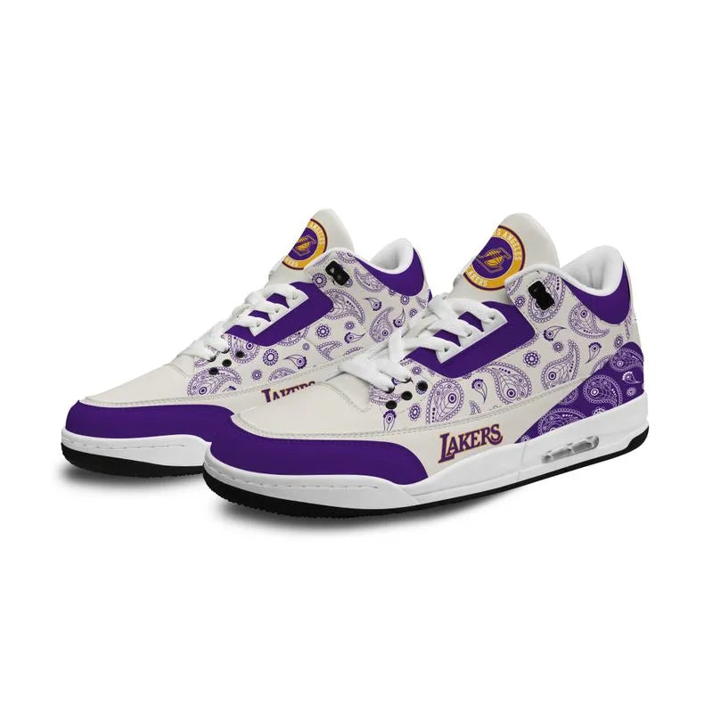 Los Angeles Lakers Basic Leather JD03 Shoes Men and Women AZBTAJ3000263