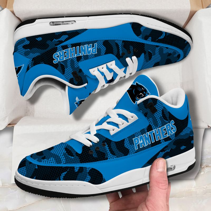 Carolina Panthers Camo Pattern White Genuine Leather JD03 Shoes Men and Women AZBTAJ3000077
