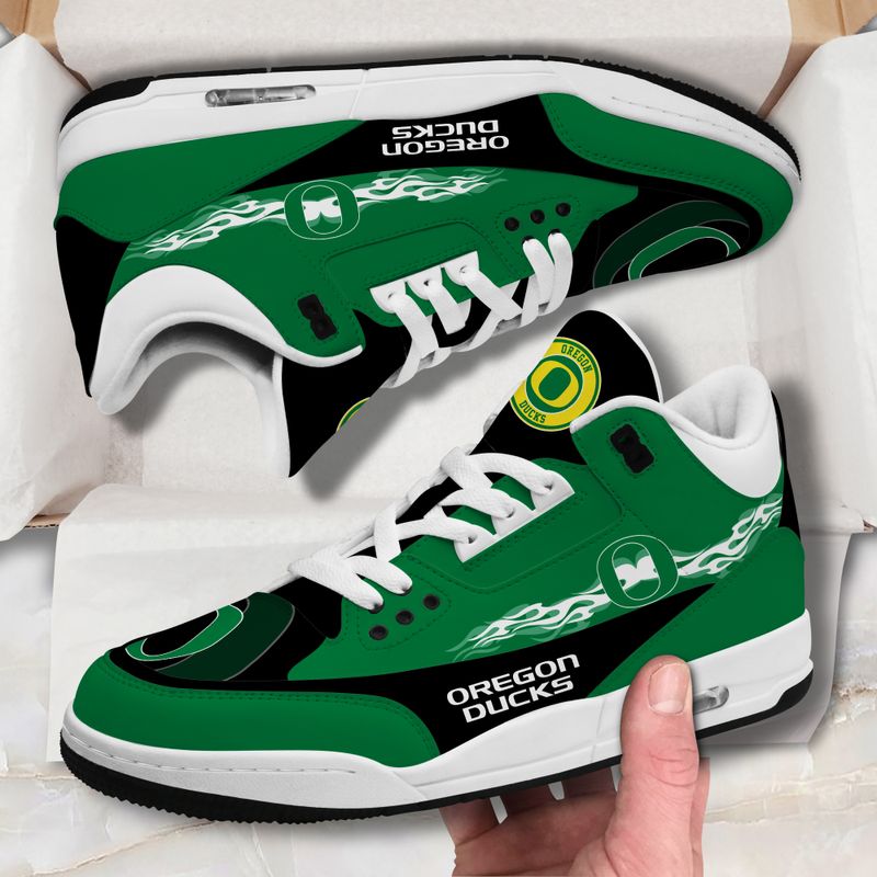 Oregon Ducks Fire White Genuine Leather JD03 Shoes Men and Women AZBTAJ3000097
