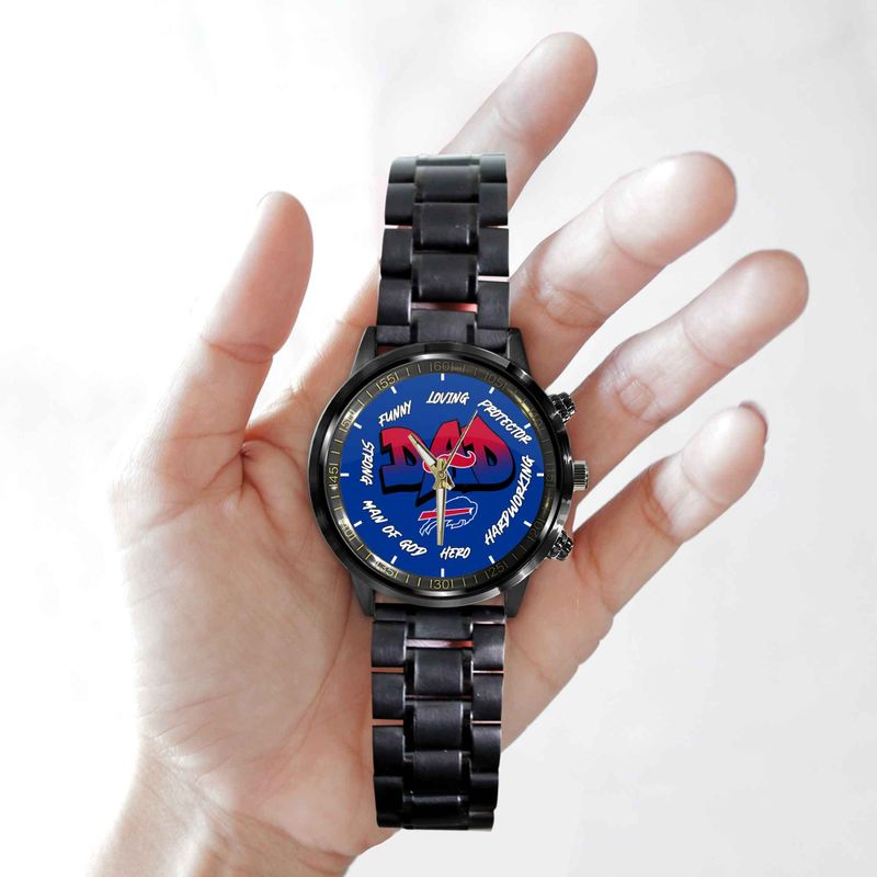 Buffalo Bills Limited Edition Black Stainless Steel Watch For Father’s Day AZBTWA000001