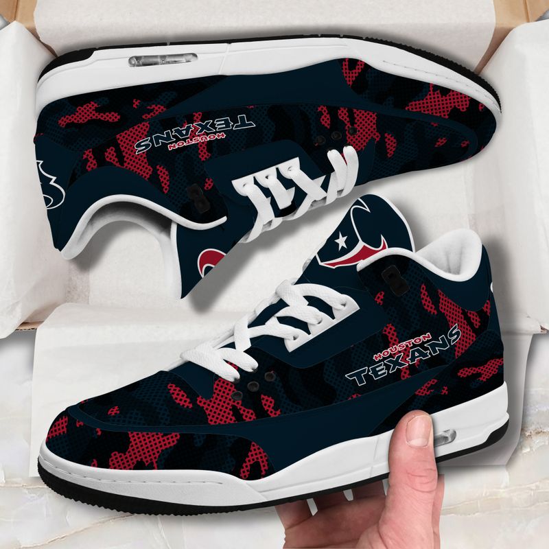 Houston Texans Camo Pattern White Genuine Leather JD03 Shoes Men and Women AZBTAJ3000087