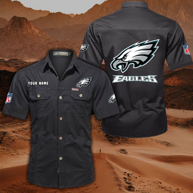 Philadelphia Eagles Men’s Short Sleeve Cargo Shirts New 2025 AZBT2DCGS000058