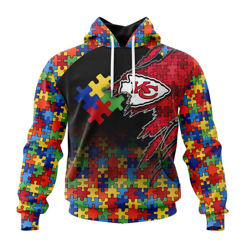 Kansas City Chiefs Special Autism Awareness Design Hoodie Zip Hoodie T-shirt Sweatshirt