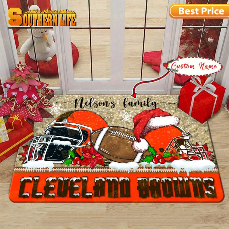 Cleveland Browns Christmas Personalized Doormat BGDMM510