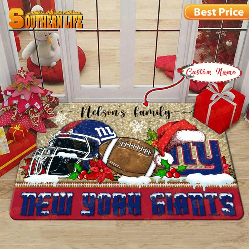 New York Giants Christmas Personalized Doormat BGDMM523