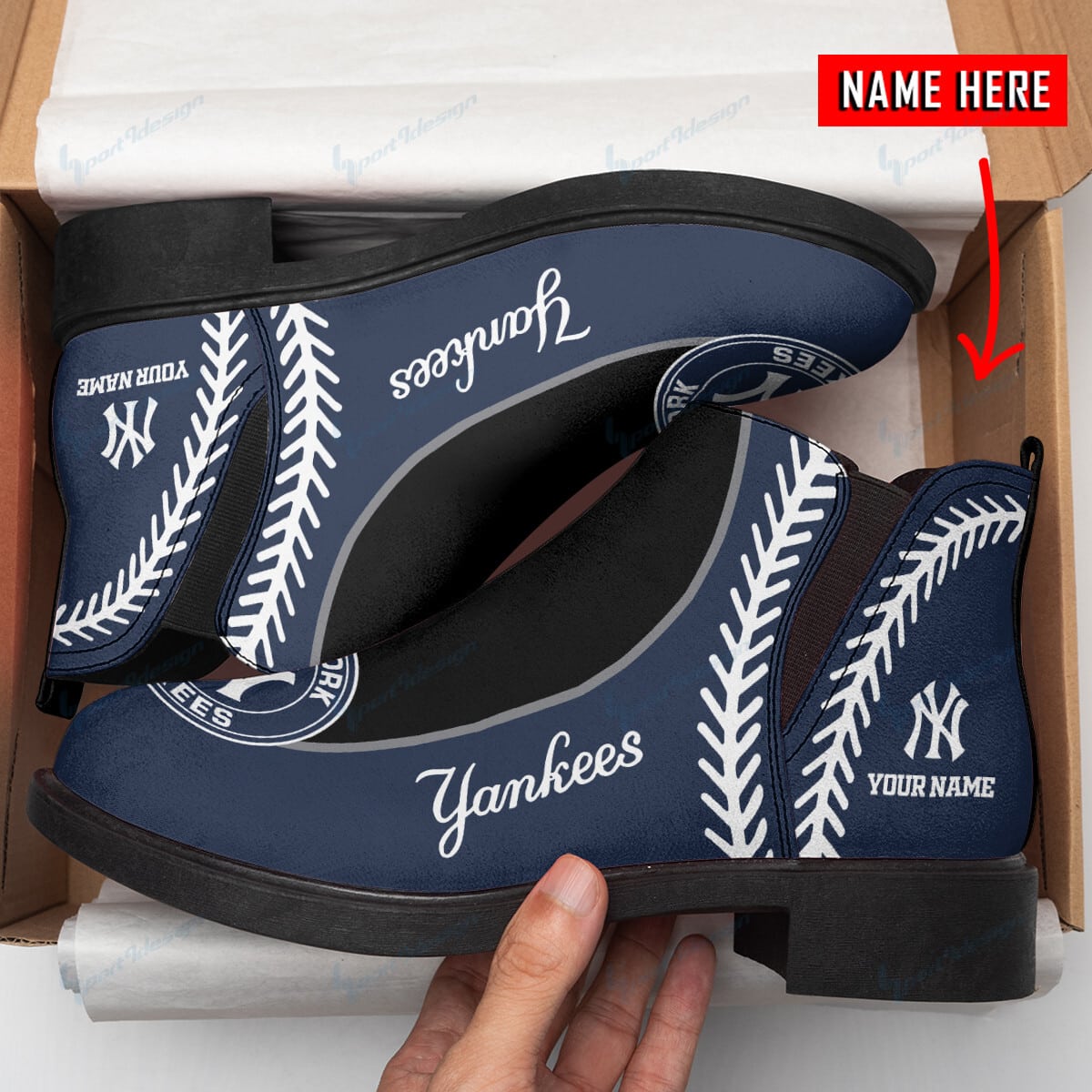 New York Yankees Personalized Comfort & Fashion Short Boots BG59