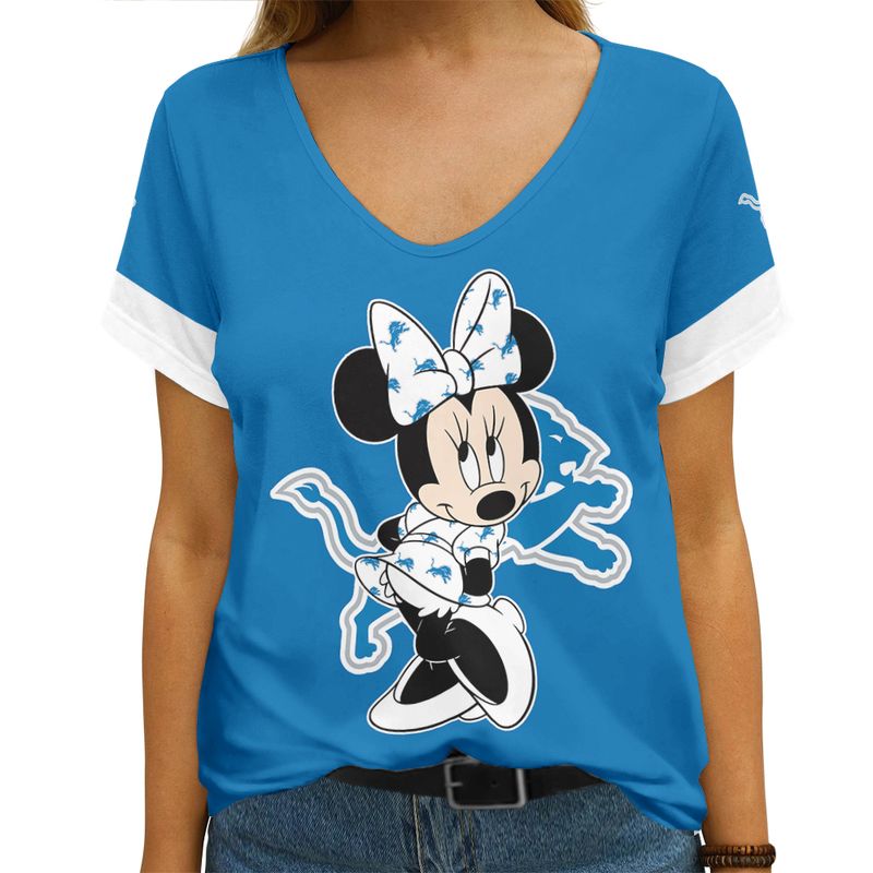 Detroit Lions V-neck Women T-shirt