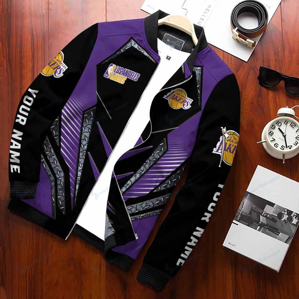 Los Angeles Lakers Personalized Bomber Jacket BG515