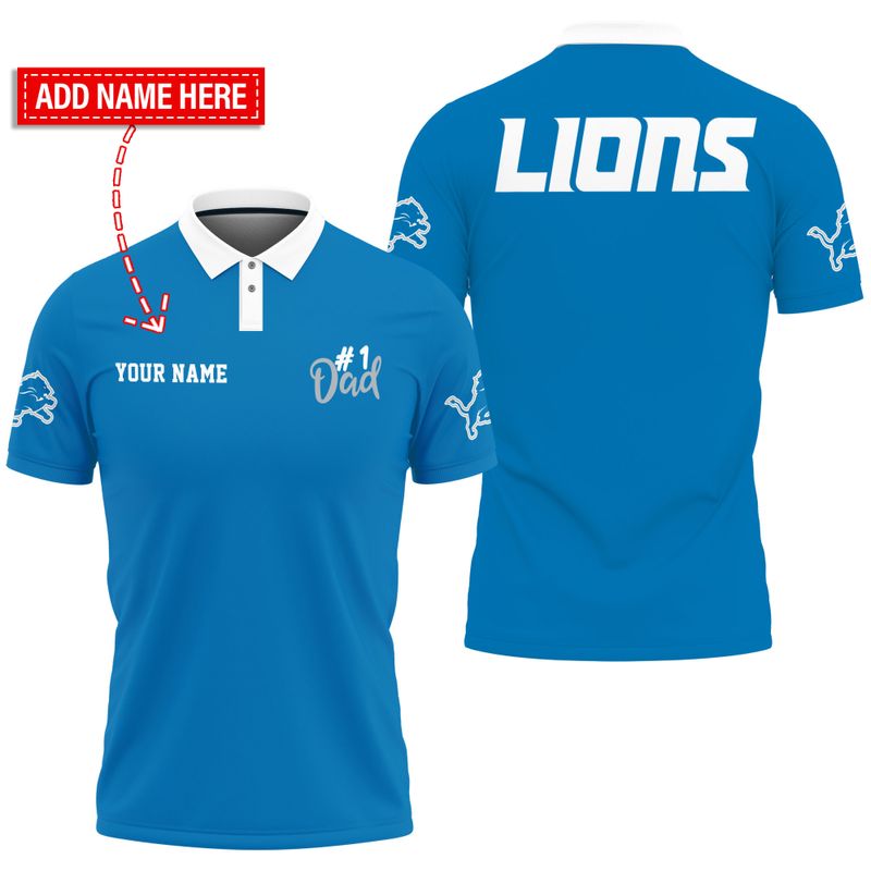Detroit Lions Gift For Father’s Day Personalized Polo Shirt BGPLS143