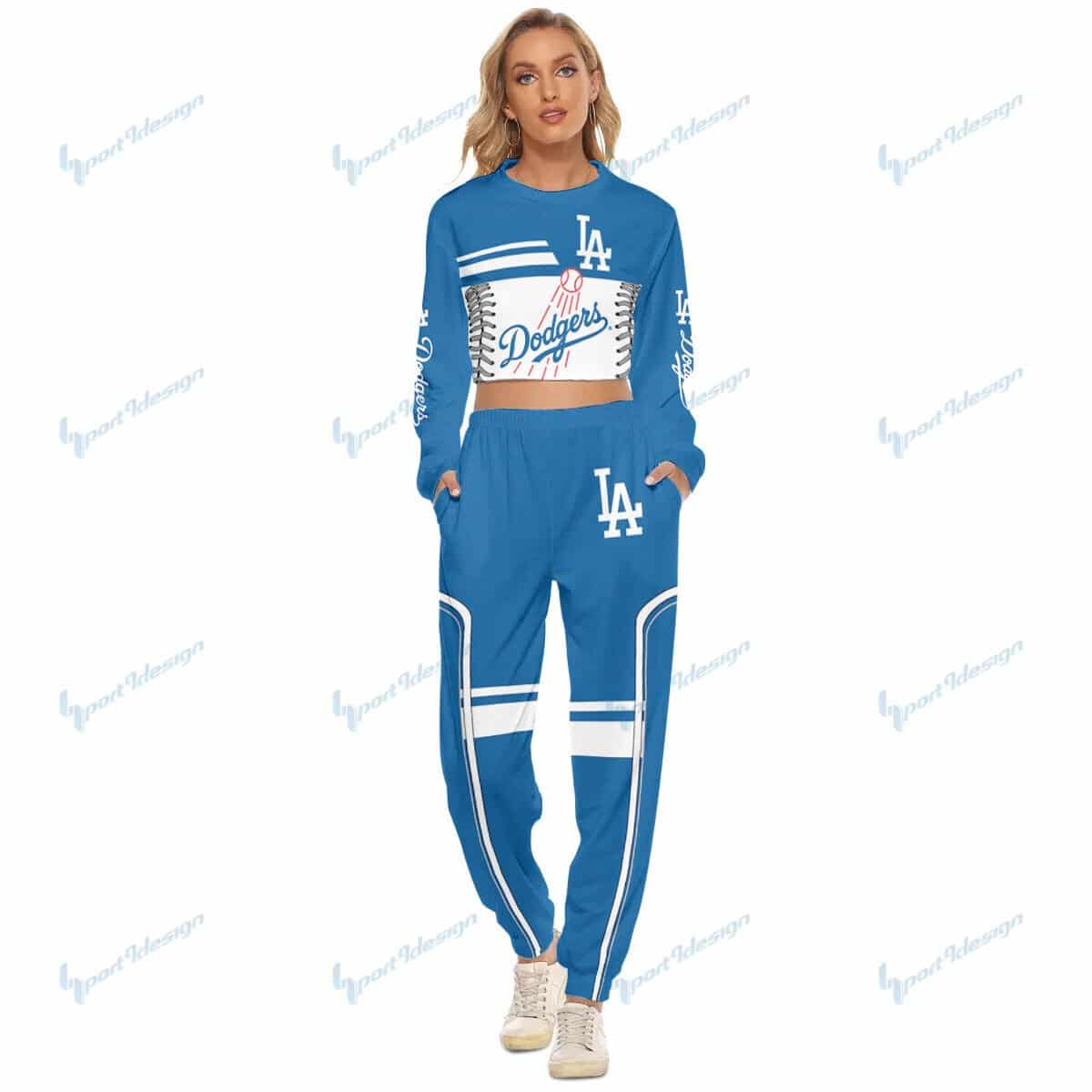 Los Angeles Dodgers Crop Sweatshirt Suit 11