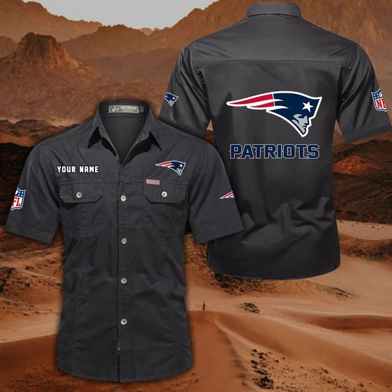 New England Patriots Men’s Short Sleeve Cargo Shirts New 2025 AZBT2DCGS000053