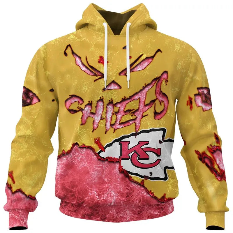 Kansas City Chiefs Combo Limited Edition Clothes Jack O’ Lantern Halloween Collection AZBTCLEC000003