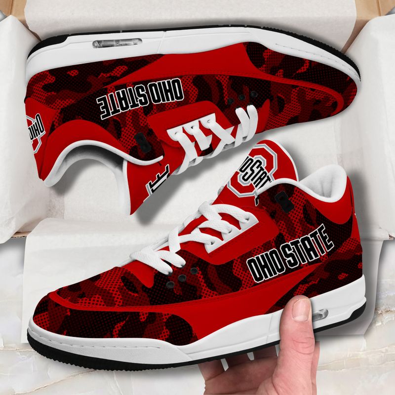Ohio State Buckeyes Basic White Genuine Leather JD03 Shoes Men and Women AZBTAJ3000072